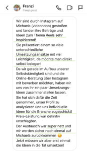 Feedback einer Kundin zum Coaching Call